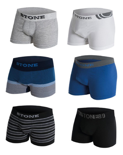 Pack 6 Boxer Hombre Stone Algodon