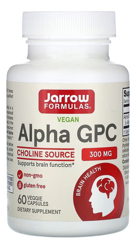 Jarrow Formulas Alpha Gpc 300 Mg 60 Capsulas Vegetales Sabor Sin Sabor