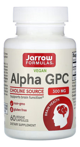 Jarrow Formulas Alpha Gpc 300 Mg 60 Capsulas Vegetales Sabor Sin Sabor