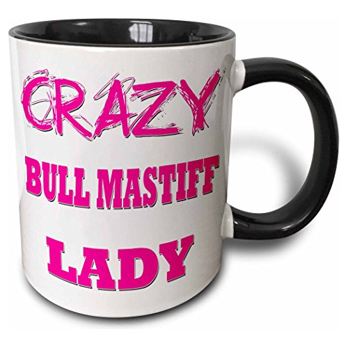 Taza De Dos Tonos Crazy Bull Mastiff Lady, 11 Oz, Color...