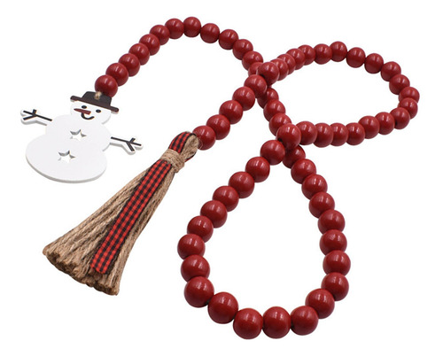 Christmas Wooden Bead Bead Garland For Home