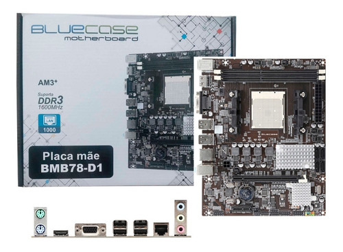 Placa Mãe Bluecase Socket Am3+ Ddr3 Phenom Fx 95w Gigabit