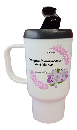 Jarro Termico Frase Dia De La Mujer Flores Woman