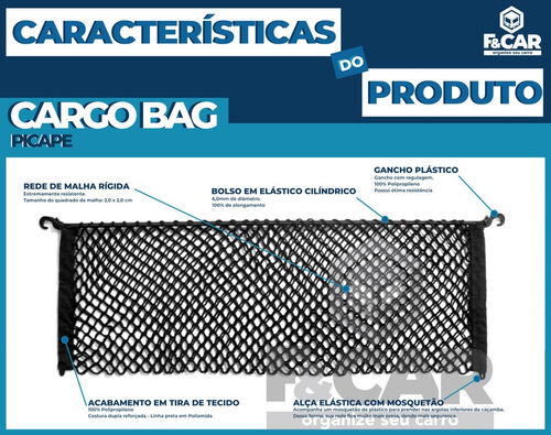 Rede Cargo Bag Caçamba Picape Vw Saveiro Todas As Versões