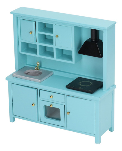 Juego De Juguetes De Cocina 1:12 Mueble De Madera En Miniatu
