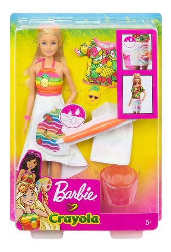 Muñeca Barbie Mattel Gbk18, colorida, con frutas de crayola, sorpresa