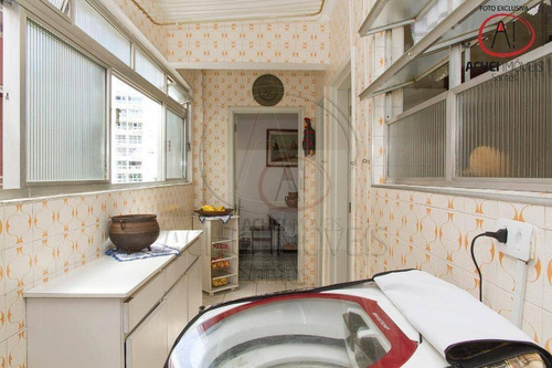 Apartamento À Venda, A 1 Quadra Da Praia Com 3 Dormitórios, 2 Vagas, 132 M² Por R$ 585.000 - José Menino - Santos/sp - Ap10375