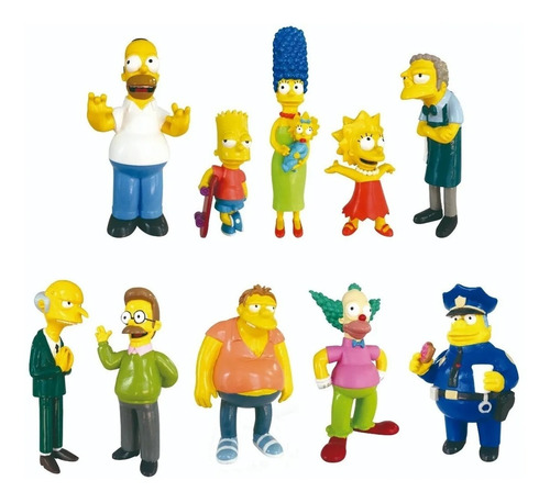 Los Simpsons  Pack X 10 Muñecos Originales Con Fascículo 