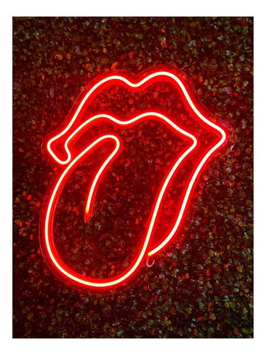 Luminoso Led Neon Boca Retrô Rolling Stones Letreiro Cor Vermelho 110V/220V