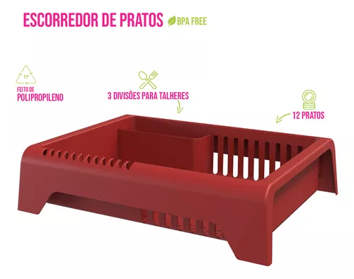 Kit Organizador de Pia Bancada Cozinha 4pcs Escorredor Louças