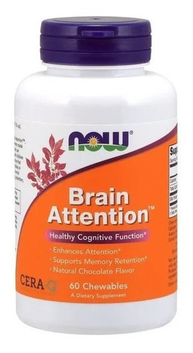 Brain Attention Atenção Cerebral 60 Comprimidos Now Foods