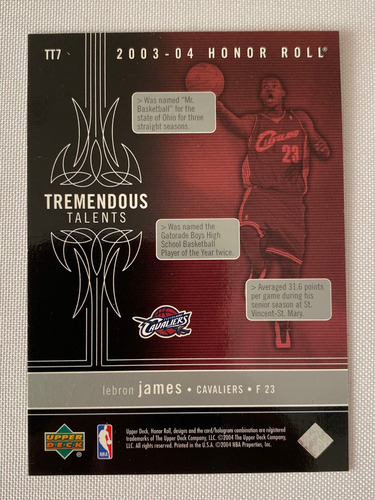 Lebron James Rc Rookie Card Upper Deck 2004 Tarjeta Novato (Usado)