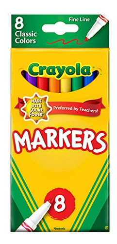 Marcadores Finos Crayola Surtidos 8 Colores Clásicos.