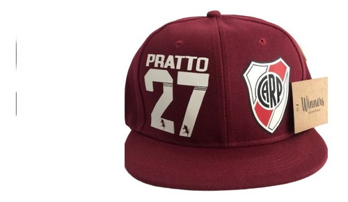 Gorra Plana Snapback Oso Pratto  #27 River Plate