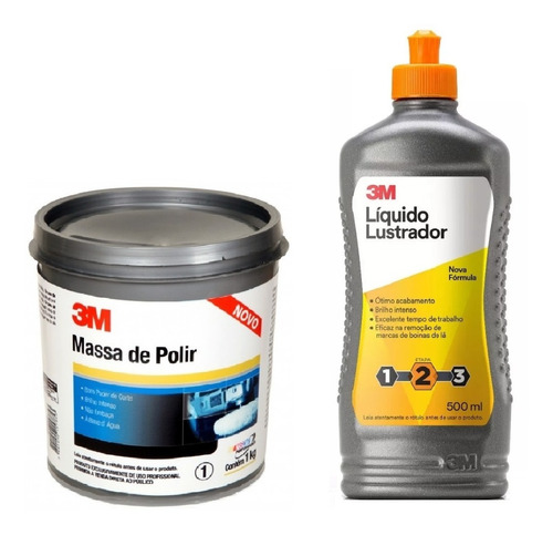 Kit Original Massa De Polir 1kg + Líquido Lustrador 500ml 3m