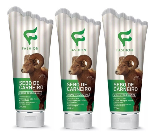 3 Creme Sebo Carneiro - Tradicional - Pés, Mãos E Cotovelos