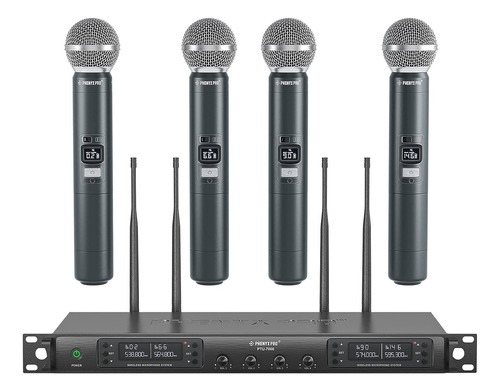 Micrófono Inalambrico Marca Phenyx Pro, 4 Pz/karaoke/negro..
