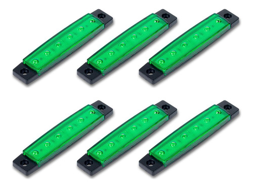 Kit 6 Sinalizador Lanterna Delimitadora Lateral 6 Led 12 24v