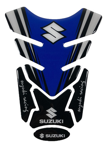 Sticker Cubre Tanque Moto Tankpad Suzuki Azul