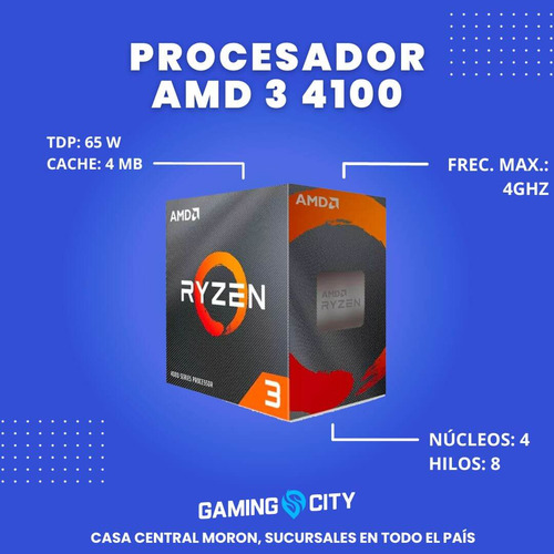 Pc Gamer Cpu Amd Ryzen 3 4100 16gb Ssd480 Rtx 3050 Ver2.0