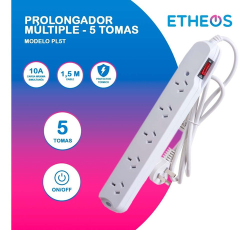 Zapatillas Prolongadores Proteccion Termica 250v Cable Tomas