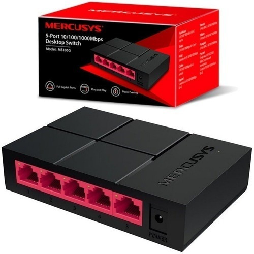 Imagen 1 de 4 de Switch Gigabit Mercusys 5 Puertos Ms105g 10/100/1000 Desktop