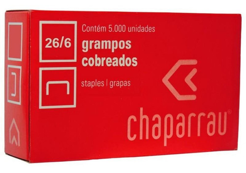 Grampo Cobreado 26/6 Cx C/5000 Un Chaparrau