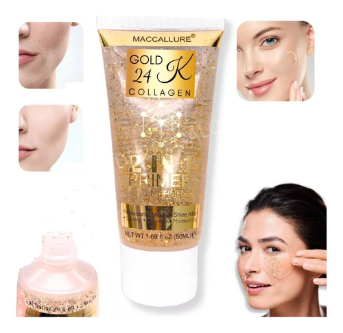 Prebase Primer Maquillaje Brillos 24k 2en1 Hidratante 50ml