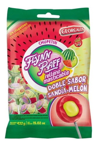 Chupetín Flynn Paff Relleno Sandía/melón Bolsa X 24un