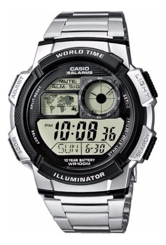 Reloj Casio Ae-1000wd-1a Cronómetro De 1/100 Segundo - Acero