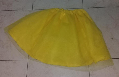 Pollera Tutu Nena Color Amarillo De 35 Cms 