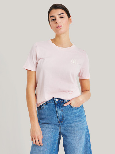 Polera Modern Tonal Con Logo Rosado Tommy Hilfiger