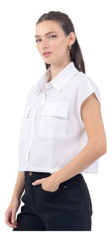 Blusa Lisa Ligera Con Bolsas De Mujer Quarry