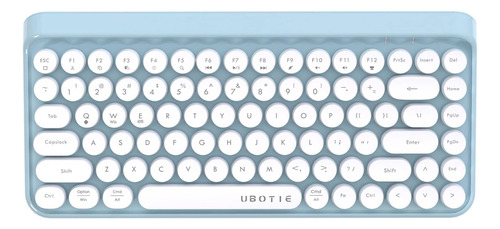 Teclado Ubotie Bluetooth Máquina Escribir/azul-blanco