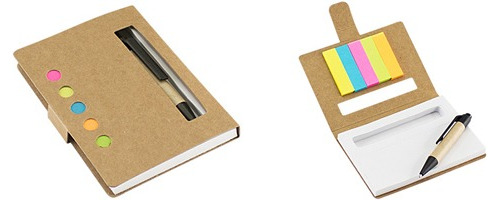 Libreta Memo Set Ecológico Con Bolígrafo Pack De 15 Unidades