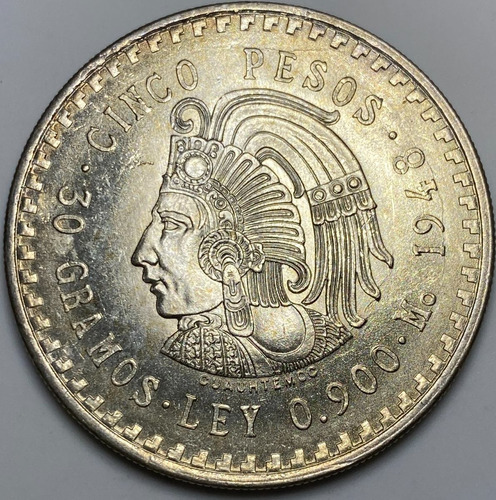Mex19033 México 5 Pesos 1948 Bu Ayff