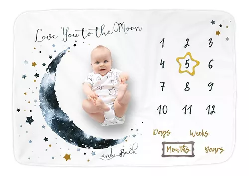 Luka&Lily Manta mensual de hitos para bebés, 60 x 40 pulgadas (espacio  exterior)
