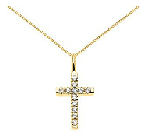 Joyería Religiosa Por La Cruz Del Oro Del Diamante Collar Co