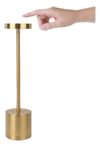 Lámpara De Mesa Nordic Touch Led Usb Gold