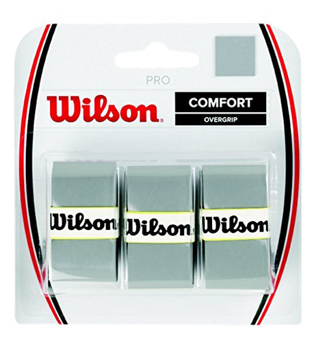 Pacote Com 3 Tennis Overgrip Wilson Pro Comfort (prata)
