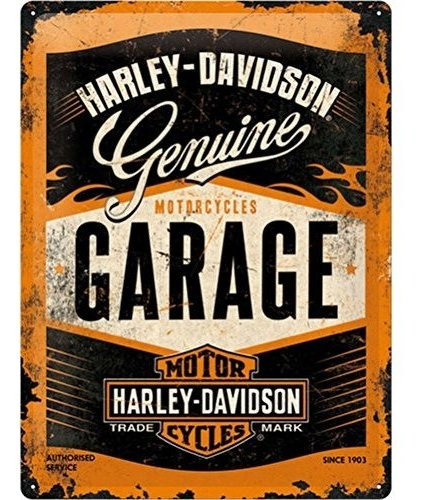 Harley Davidson Garaje Pequeño Acero Sesión De 8  X 6  .