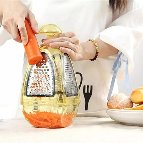 Imagen 5 de 8 de Rallador Cortador De Verduras Queso Con Recipiente Practico