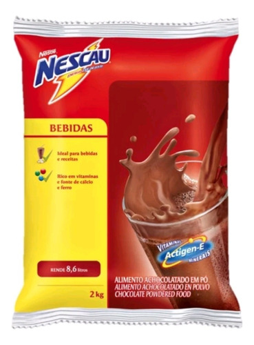 Kit 2 Pct Achocolatado Em Pó Nescau Nestlé Embalagem 2 Kilos