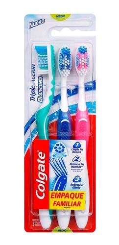 Cepillo Dental Colgate Triple Accion 3 Unidades Oferta