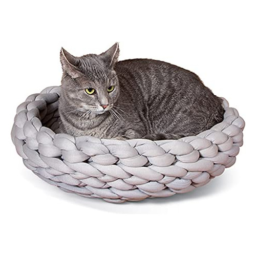 K&h Pet Products Cama Tejida Para Gatos, Cama Redonda Flexib