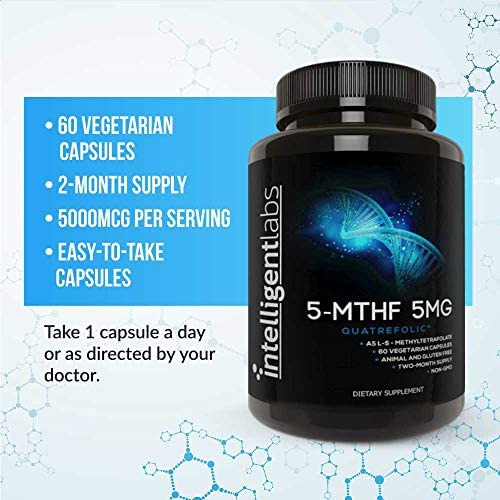Labs 5mg Mthf L-5-metiltetrahidrofolato Suplemento De Ácido