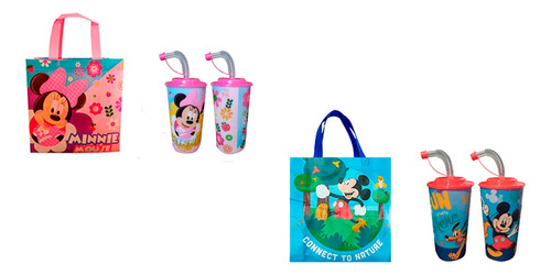 Paquete De 30 Bolsas Y 30 Vasos Minnie Y Mickey Mouse