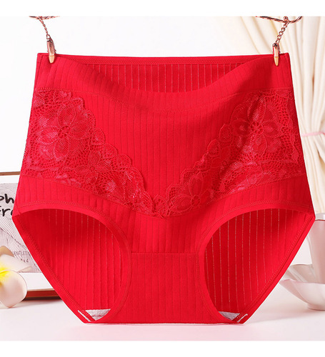 Cómodo Encaje Liso Para Mujer, Talla Grande, Cintura Alta, A