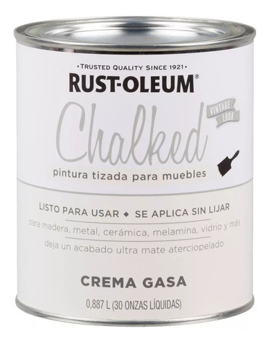 Pintura Chalked Tizada Rust Oleum Brochable Blanco Lino X 0.887 - Kromacolor