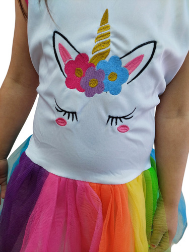 Vestido Tutu Disfraz Superheroína Unicornio Vaca Lola Nube Unicornio Fluor 12 (8 A 9 Años)
